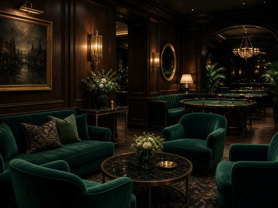 Elegant lounge interior at Wilde Bistro London